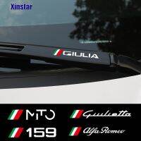 【car parts】4ชิ้นปัดน้ำฝนกระจกหน้าสติ๊กเกอร์สำหรับ Alfa Romeo Giulia Giulietta 159 156 MITO Stelvio 147 Sportiva อุปกรณ์รถยนต์