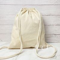 [Shop Malaysia] 10oz Canvas Drawstring Backpack Thick Material Big Size String Tuition School Gym Drawstrings Bag