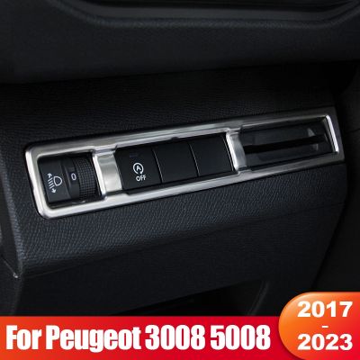 For Peugeot 3008 5008 GT 2017 2018 2019 2020 2021 2022 2023 3008GT Hybrid Car Headlight Adjustment Button Trim Cover Accessories