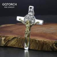 Real 925 Sterling Silver Catholic Cross Pendant Amulet Necklace Jesus Christ Jewelry For Men And Women