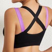 [NEW H] Women Cross Strap Sports Bra Top Seamless Push Up Sport Bra Yoga Gym Crop Top Brassiere Fitness Top Sport Breathable Bras