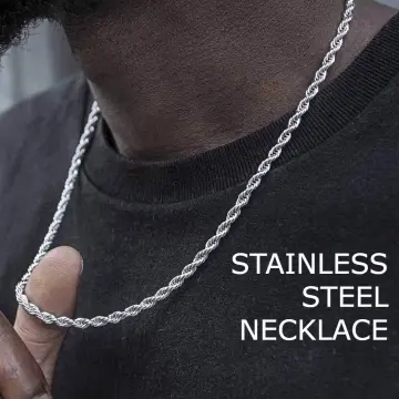 Men's 18 inch hot sale stainless steel necklace