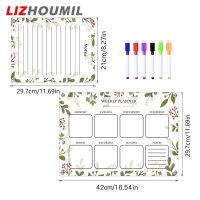 LIZHOUMIL กระดานลบแห้งอะคริลิคแม่เหล็กมี6มาร์กเกอร์สำหรับตู้เย็นป้องกันการเลื่อนกันรอยขีดข่วนกระดานเตือนความจำวางแผนชีวิตของคุณ