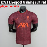 Ready Stock Liverpoolˉ Jersey 22/23 Player Version Football Training Shirt Dark Red 2022 2023 Man Soccer Jersey Shirt