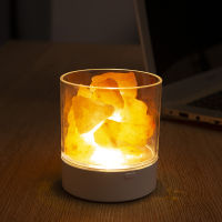 Himalayas Salt Crystal Rock Lamp Night Light Natural Air Purifying Dimmable 7 Colors LED Negative Ionic Stone Desk Light