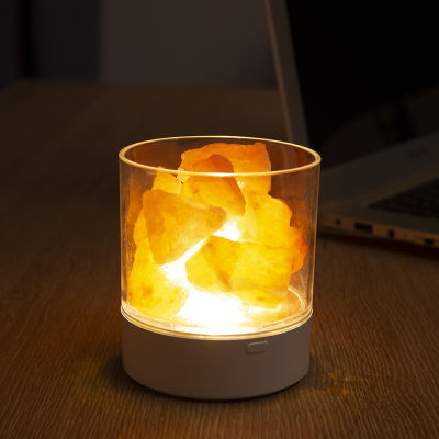 Himalayas Salt Crystal Rock Lamp Night Light Natural Air Purifying Dimmable 7 Colors LED Negative Ionic Stone Desk Light