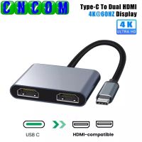 ?Hot Sale! 2พอร์ต USB Hub Dual HDMI-4K  Dual หน้าจอขยายประเภท C สถานีเชื่อมต่อสำหรับ แมคbook แล็ปท็อปศัพท์มือถือ PC สุดพิเศษ