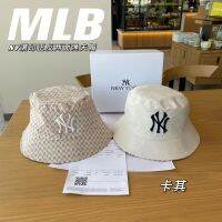 ?2023ใหม่ฤดูร้อนกันแสงแดดสองด้านที่ใส่ Topi Bucket โลโก้ขนาดใหญ่ Mlb สไตล์เกาหลีปักตัวอักษรพิมพ์ลายเต็มตัวหมวกชาวประมงพลิกกลับได้