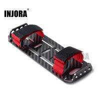 INJORA RC Car Carbon Fiber Battery Mounting Plate with Tie for 1/10 RC Crawler Car Axial SCX10 90046