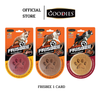 Goodies Frisbee  ฟริสบี้  ขนมจานร่อนสุนัข โปรตีนสูง เสริมสร้างกล้ามเนื้อ ได้ทั้งกินและเล่นในอันเดียวกัน  (แพ็ค 1 การ์ด / 5 ชิ้น)  ( แพ็ค 1 การ์ด )