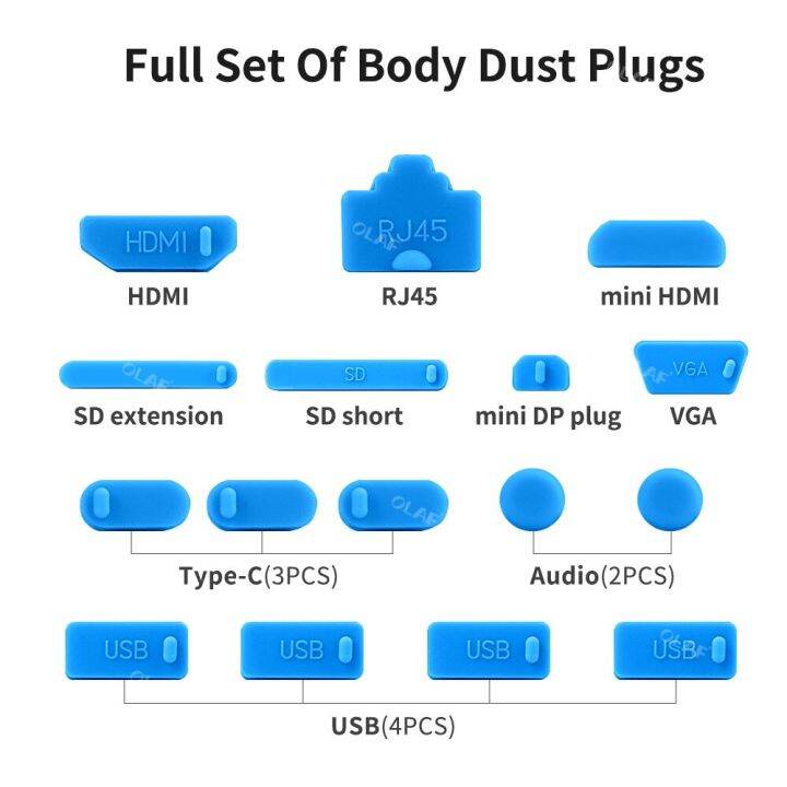 plug-anti-debu-โน้ตบุ๊คอเนกประสงค์16ชิ้นเคสใส่โน๊ตบุ๊คคุณภาพสูงจุกป้องกันฝุ่นคอมพิวเตอร์ปลั๊กยูเอสบีปลั๊กกันฝุ่น