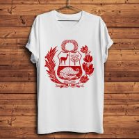 Peru Flag Badge Cool T Shirt Men White Homme Tshirts