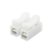 80PCS White ABS Press-Fit Quick Terminals 2-Position Wire Connector Terminal Block