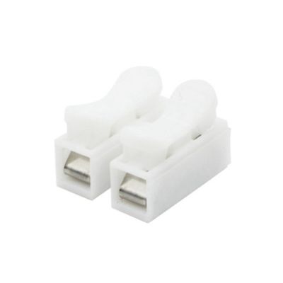 80PCS White ABS Press-Fit Quick Terminals 2-Position Wire Connector Terminal Block