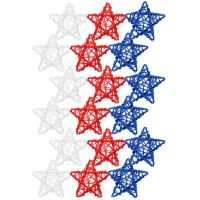 Wicker Rattan Stars Ornament Rattan Five-pointed Star Decorative Patriotic Decoration 4 July Ornament Wicker Balls