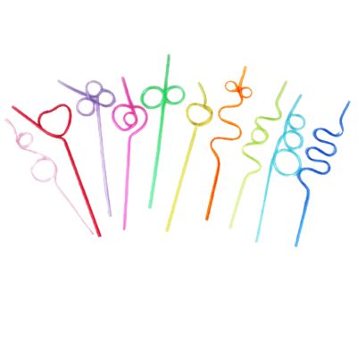 10pcs Funny Colorful Soft Plastic Creative Unique Flexible Drinking Straw Crazy Curly Loop Tube Party Bar Supplies DIY Decor