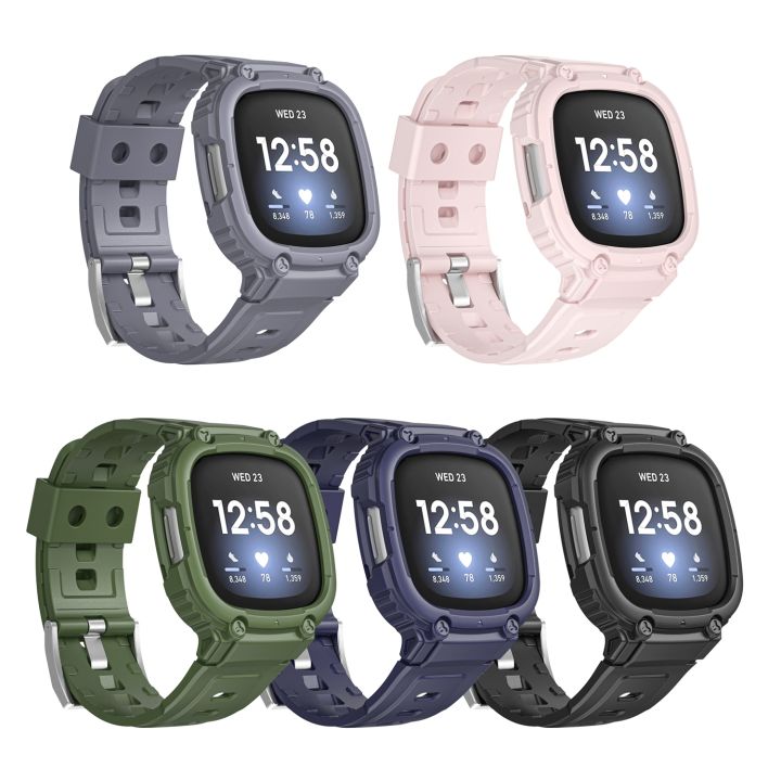 fitbit-versa-4-3-sense-2-sense-1ชุดเกราะสายนาฬิกาข้อมือ-tpu-สีน้ำเงินเที่ยงคืน-ขายเอง