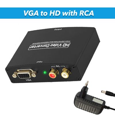 △ PC Converter Box VGA RCA R/L To HDMI-compatible Video Adapter 1.65Gbps D-Sub AV To HDTV 1080P HDCP Cable with Power Supply