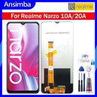 Ansimba หน้าจอ LCD ของแท้6.5นิ้วสำหรับ Realme Narzo 10A RMX2020/Narzo 20A RMX2050จอแสดงผล LCD แบบสัมผัสหน้าจอชุดประกอบดิจิไทเซอร์สำหรับ Realme Narzo 10A 20A RMX2020 RMX2050หน้าจอแสดงผล