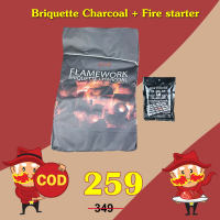 Biquette charcoal ถ่านอัดแท่ง Fire starter ขี้ไต้  2 in 1/pack