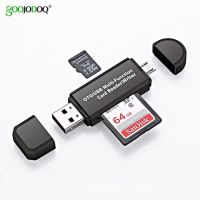 GOOJODOQ 2 In1 Micro USB OTGเพื่อUSB 2.0อะแดปเตอร์การ์ดรีดเดอร์SD TFการ์ดอุปกรณ์จัดเก็บข้อมูลSDXC