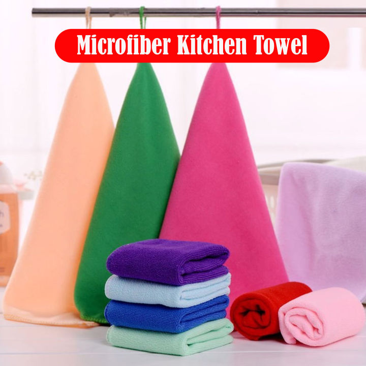 Microfiber Cleaning Cloth Hand Washing Cloth Kitchen Towel 25cmx25cm