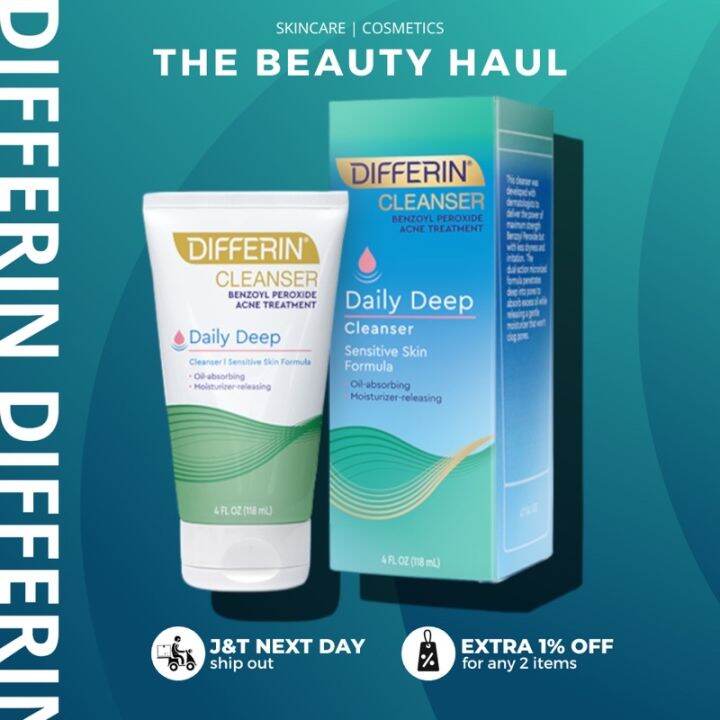 Differin Daily Deep Cleanser 5 Benzoyl Peroxide Acne Treatment (118ml