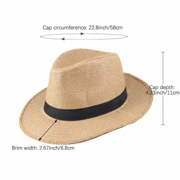 Unisex Straw Fedora Sun Hat Panama Trilby Crushable Mens Ladies