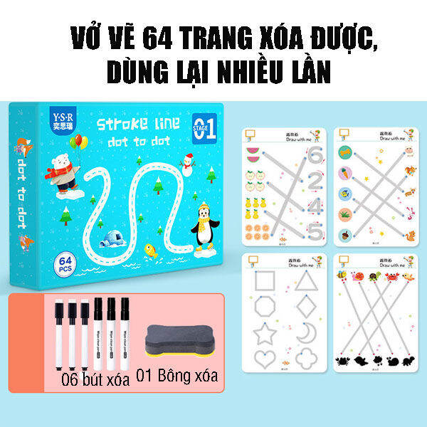 Bộ tập tô nối chữ số: Bé có thể vừa tô màu vừa rèn luyện khả năng đếm và nối chữ số với bộ tập tô này. Số lượng hình mẫu phong phú sẽ giúp bé giải trí và học hỏi một cách hữu ích. Hãy cho bé của bạn tham gia và trải nghiệm những giây phút đầy sáng tạo.