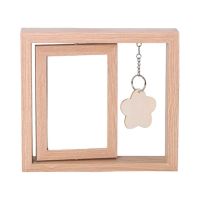 ●♛ Creative Nordic 4x6 Inch Photo Frame With Double-sided 360 Degree Rotating Wooden Photo Frame With Flower Pendant Photo Frame