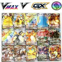 2022การ์ดโปเกมอนอนิเมะการ์ดโปเกมอนอังกฤษส่องแสงเกม TCG V VMAX EX MEGA Pikachu Charizard Trace Carte Trading KidsToy