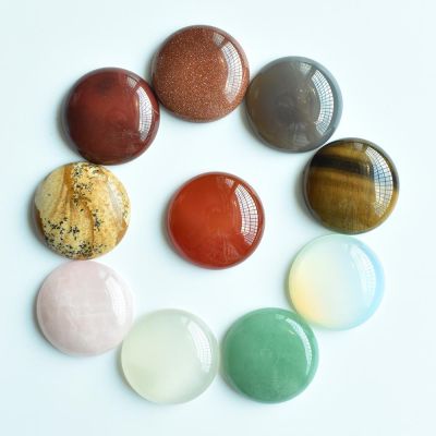 Wholesale 10pcs/lot hight quality natural stone mixed round cabochon beads 30mm for jewelry Accessories making free shipping