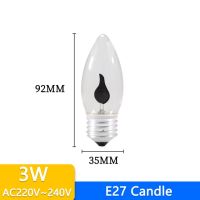 E27 E14หลอดไฟ Led ไฟเทียนเปลวไฟแอลอีดีแบบเอดิสันไฟกะพริบสไตล์วินเทจ3W Ac220v 240V หลอดไฟประหยัดพลังงานตกแต่งท้ายย้อนยุค