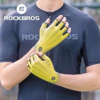 【Ready Stock】☊❖ D44 Rockbros Bicycle Road Bike MTB Harf Finger Non-Slip Gloves