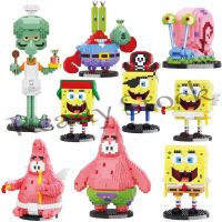 【hot sale】 ☈ B09 New SpongeBob SquarePants Cartoon Building Blocks Anime Figure Patrick Star Squidward Tentacles Mini Action Figure Toy Kids Gift