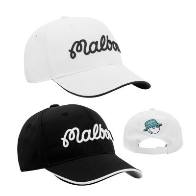หมวกกอล์ฟสำหรับผู้ชายและผู้หญิงที่มีสารกันแดดหมวกชาวประมง Malbon สไตล์เกาหลีหมวกกอล์ฟลิ้นเป็ดระบายอากาศได้ดี