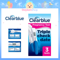 Clearblue Pregnancy Test Ultra Early Triple-Check &amp; Date Combo Pack, Results 6 Days Early (Visual Sticks) &amp; Tells You How Many Weeks (Digital Sticks), Kit Of 3 Tests (1 Digital, 2 Visual)