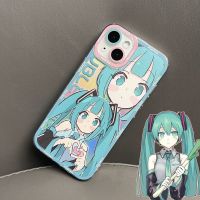 [Haojia เคสโทรศัพท์} อะนิเมะญี่ปุ่น Hatsune Miku การ์ตูนน่ารักโทรศัพท์มือถือกรอบซิลิโคนนิ่มรวมทุกอย่างป้องกันการตก IPhone14 13 12 11