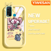 YIWESAN เคสสำหรับ VIVO Y30 Y30i เคส Y50ลายการ์ตูนสติทช์ใหม่เคสมือถือซิลิโคนใสกันกระแทกเคสป้องกันเลนส์กล้องปิศาจน้อยน่ารักเคสนิ่มแบบใสมีสีสัน