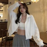 IELGY เสื้อสเวตเตอร์วาฟเฟิลสั้นผู้หญิงหลวม Ins Lazy Style Thin