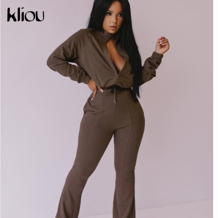 kliou-solid-casual-two-piece-set-women-zipper-long-sleeve-top-and-bandage-flare-pants-matching-set-spring-active-workout-outfits