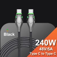 PD 240W Type C To Type C สายเคเบิล100W สายชาร์จเร็วสำหรับโทรศัพท์ OPPO Oneplus ซัมซุงฮัวเหว่ยเสี่ยวหมี่ Macbook iPad USB สายสายชาร์จ C