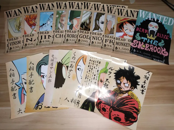 Updated 17 Pcs One Piece Strawhat Wanted Poster Colored Wano Wanted Poster Lazada Ph