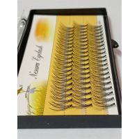 1 Box individual lashes 0.10mm 10Rootcluster 60cluster Set With Glue Medium Length Soft 3D DIY Individual Cluster Eyelashes Mink Fake Eyelashes Extension Handmade Grafting False Eyelashes Individual False Eyelashes Knot-free Natu