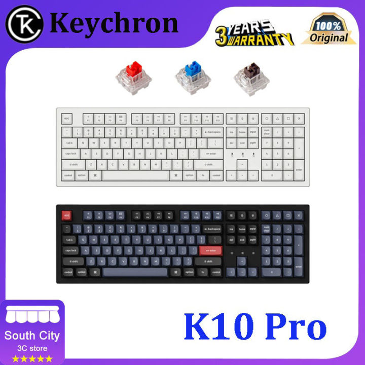 Keychron K10 Pro Bluetooth wireless mechanical keyboard, supporting hot