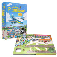 Original English picture book Usborne wind up plane Book wind up small plane book open educational toy book three tracks parent-child play cardboard operation Usborne series around the World Adventure