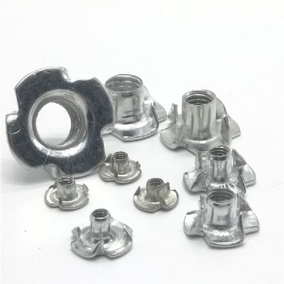 5-100pcs M2 M3 -12 T Nut Three Four-Pronged Tee Nuts Zinc Plated Carbon Steel Nuts Fastener Hardware For Woodworking Furniture