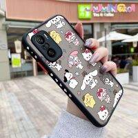 Jlingji เคสสำหรับ Xiaomi MI POCO F3 Redmi K40 K40 Pro ลายการ์ตูนรูปสัตว์มีความสุขดีไซน์ใหม่ขอบสี่เหลี่ยมด้านข้างบางมีน้ำค้างแข็งโปร่งใสกันกระแทกเคสมือถือแข็งปลอกซิลิโคนคลุมทั้งหมดกล้องป้องกัน Softcase