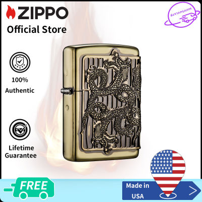 Zippo Asian Dragon Design Brass Windproof Pocket Lighter  ZBT-3-68A( Lighter without Fuel Inside)การออกแบบมังกรเอเชีย（ไฟแช็กไม่มีเชื้อเพลิงภายใน）