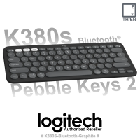 Logitech K380s Pepble Keys 2 Bluetooth® Keyboard (Graphite) คีบอร์ดไร้สาย คีบอร์ดบลูทูธ สีดำ ของแท้ ประกันศูนย์ 1ปี